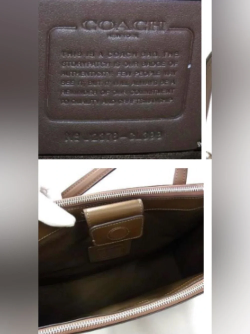 Coach NINA Signature Tote Bag In Brown Leather. CL399 EUC - Picture 8 of 10